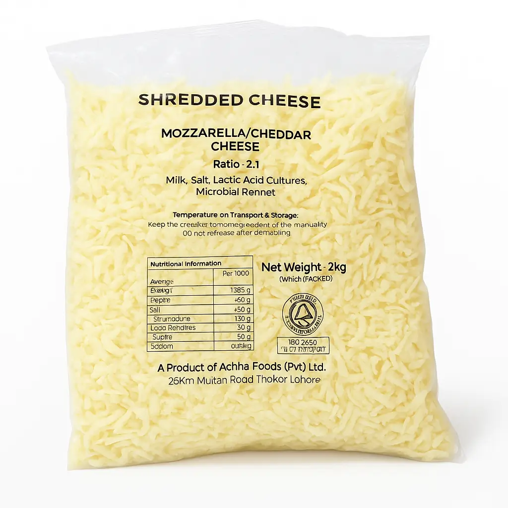 Achha Mozzarella & Cheddar Shredded Cheese 70/30 – 2kg